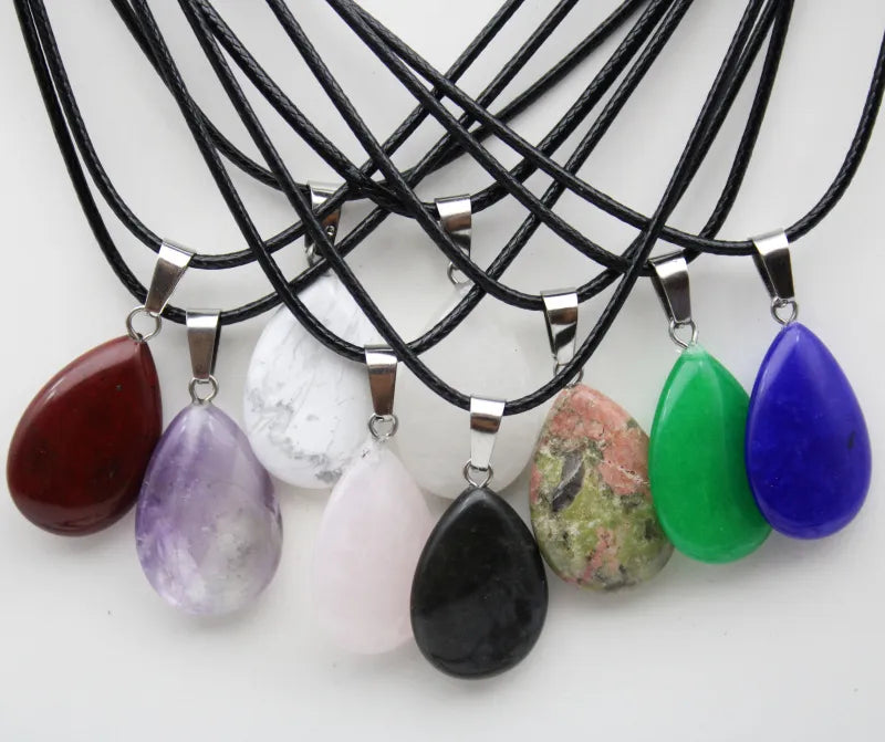 Crystal Teardrop Pendant Necklace
