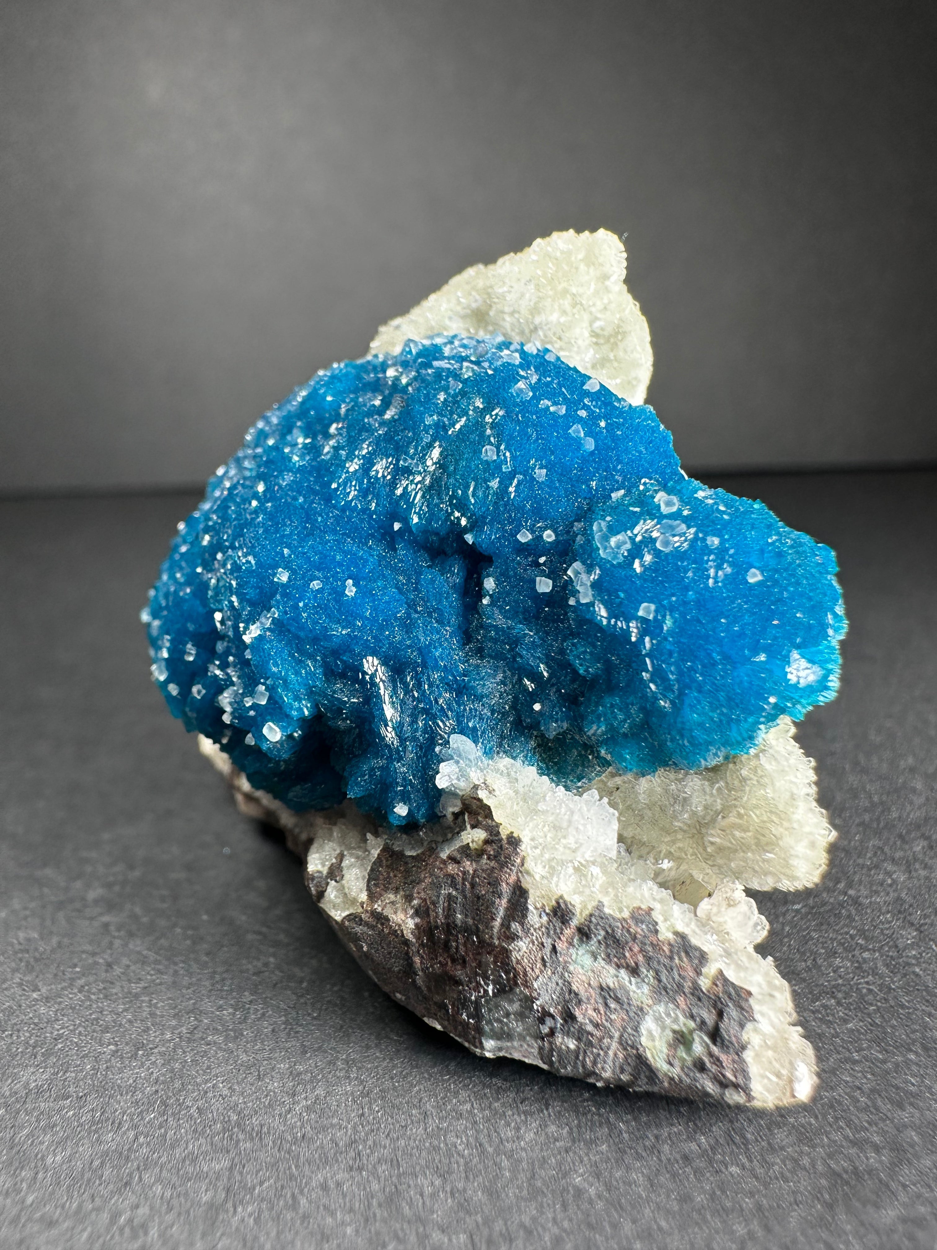 Cavansite with Stilbite on Matrix from Pune, Maharashtra, India