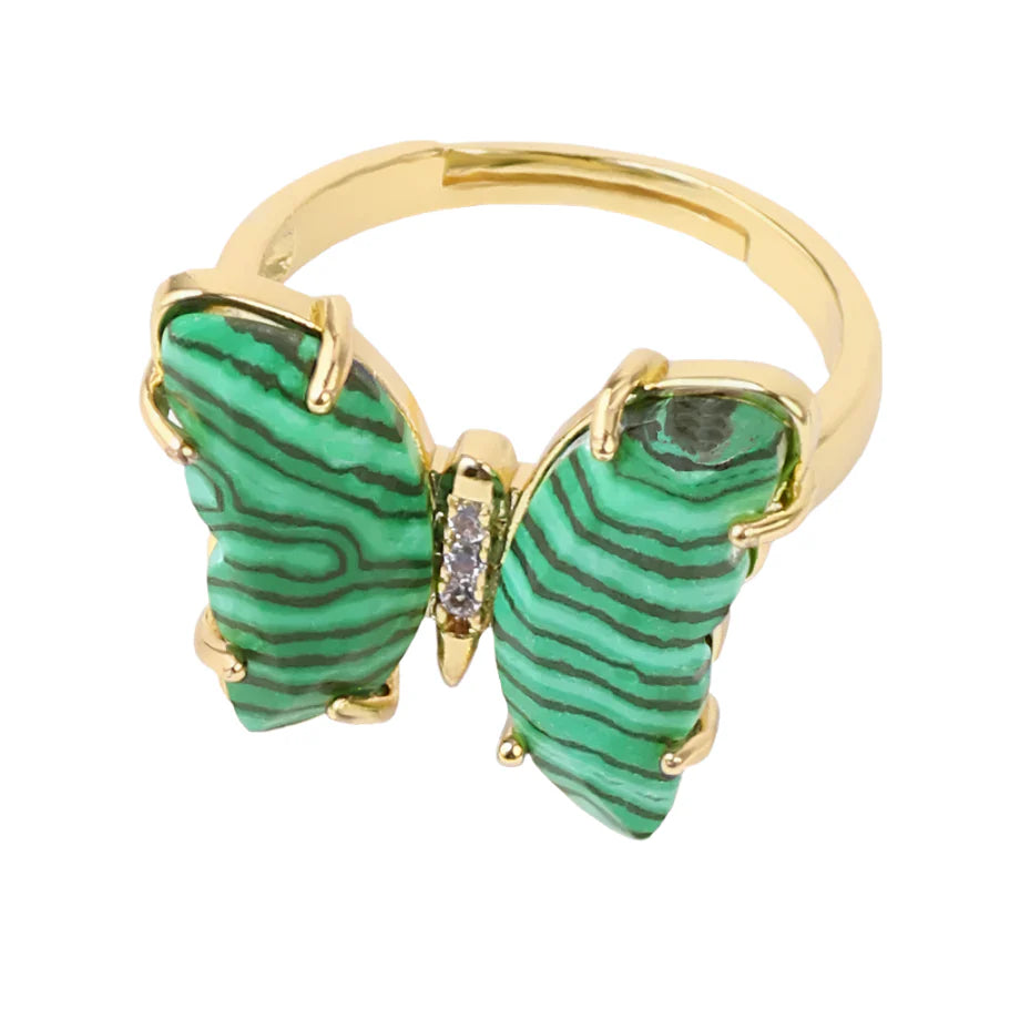 Crystal Butterfly Necklace & Ring