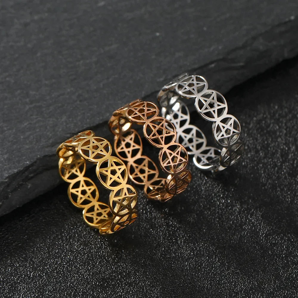 Pentacle Band Rings